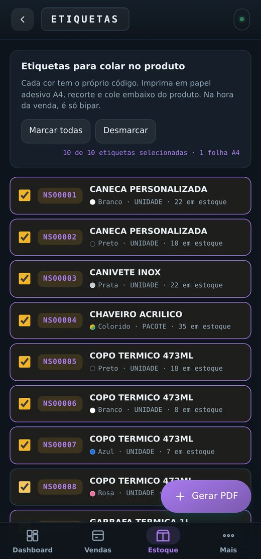 Tela: Imprimir etiquetas
