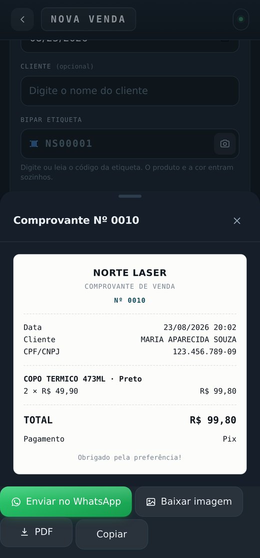 Tela: Enviar o comprovante