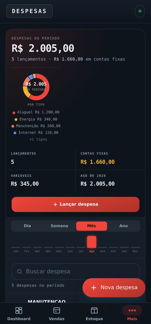 Tela: Controlar despesas